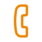 icono de un teléfono en color naranja