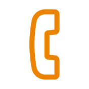 telefona icono de un teléfono en color naranja